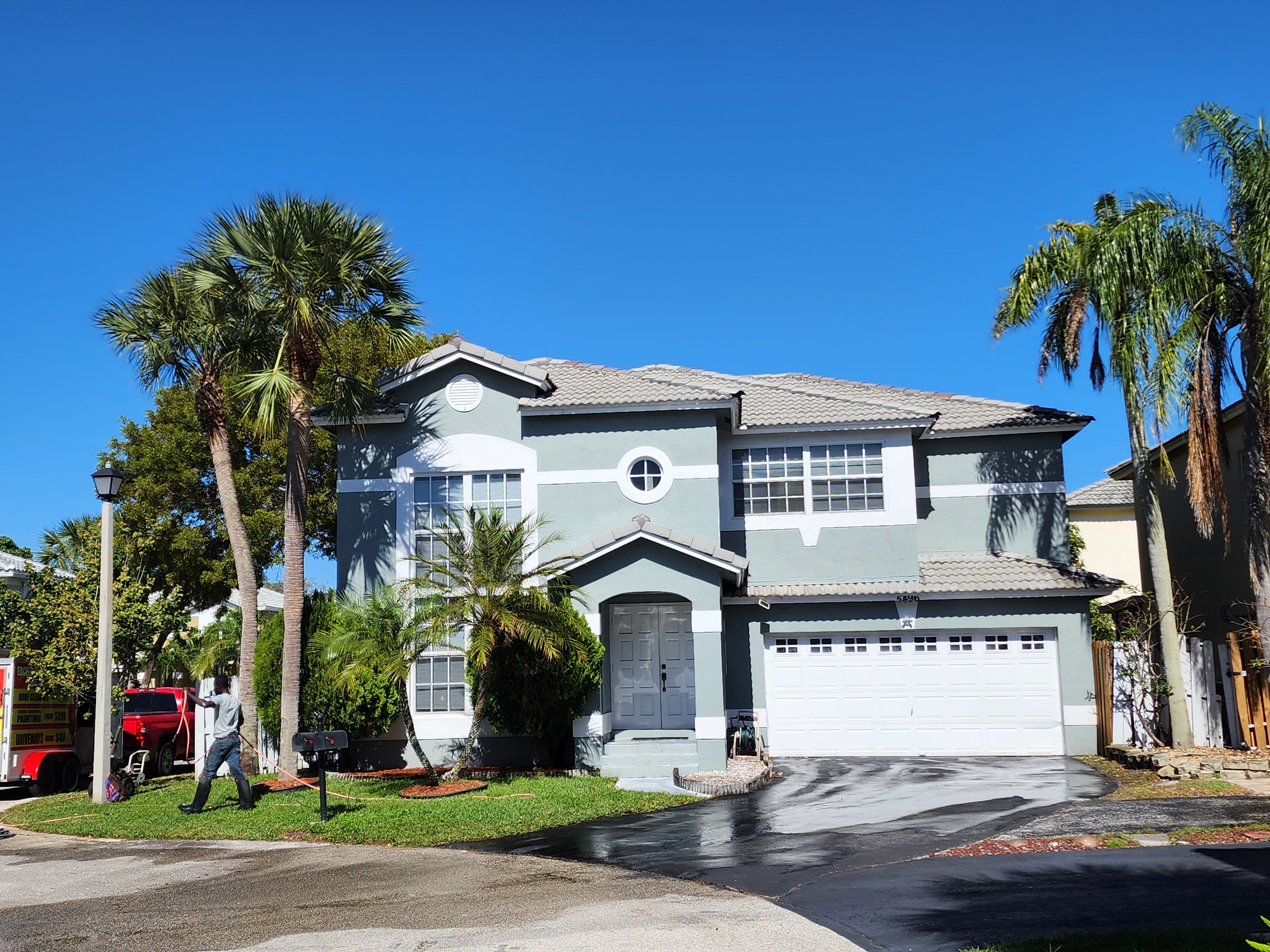 Excelsior roof pressure cleaning in Miramar, FL, removing buildup and restoring a clean, well-maintained roof surface