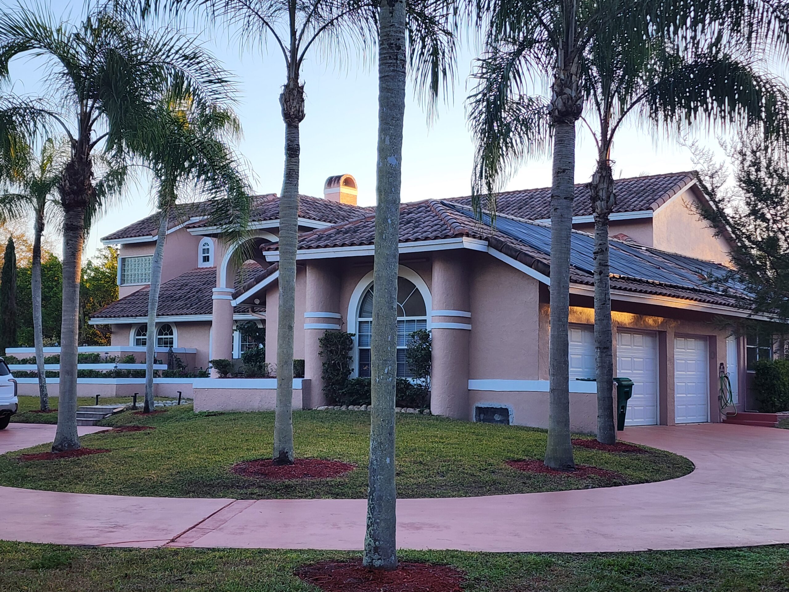 Roof pressure cleaning in Boca Raton by Excelsior before professional surface restoration