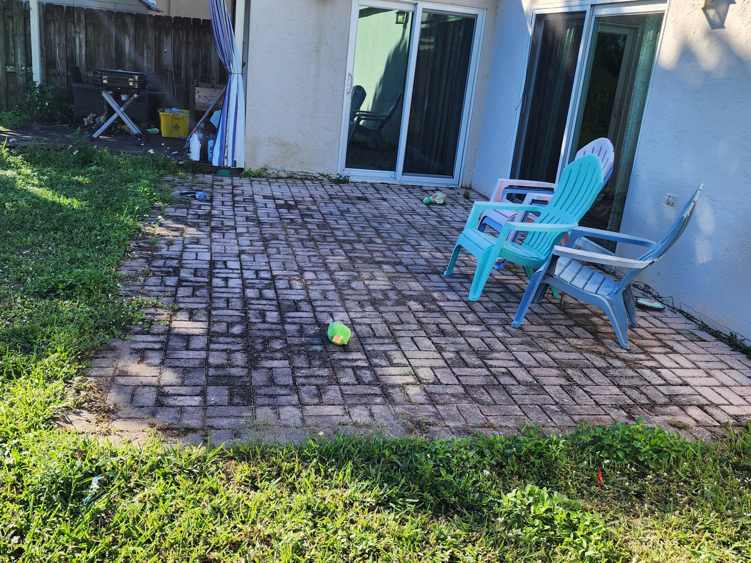 Before professional power washing in Boca Raton showing heavy surface buildup and discoloration.