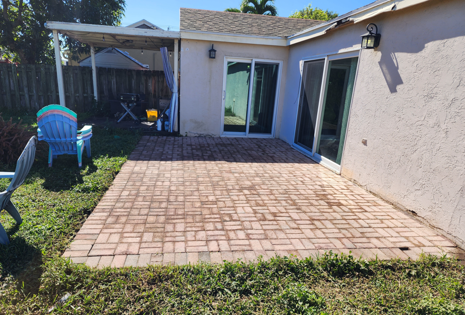 After professional power washing in Boca Raton revealing a clean, restored, and bright exterior surface.