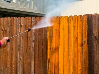 wooden fence cleaning